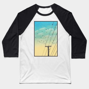 Birds on the Wires Baseball T-Shirt